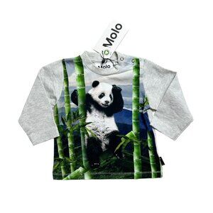 Molo Gray Panda Long Sleeve Tee
